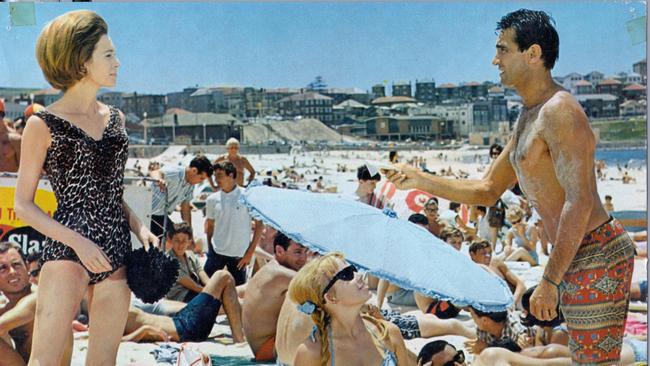 Actor Walter Chiari at Bondi Beach in the 1966 film ‘They're a Weird Mob’.