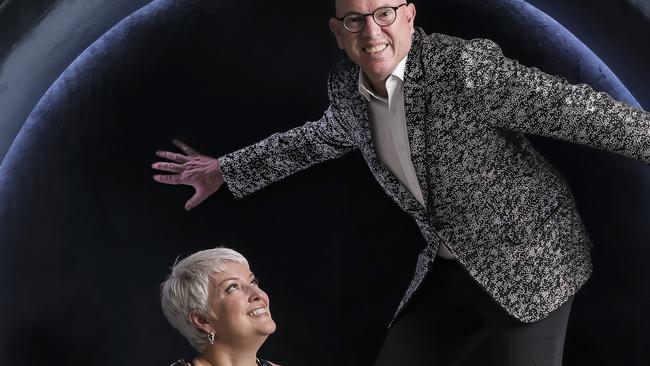 Icon Group co-founder Cathie Reid with husband and business partner Stuart Giles. Pic Mark Cranitch.