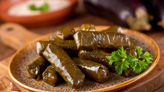 Dolmades, or stuffed vine leaves, are among the plant-based staples in Greek cuisine.