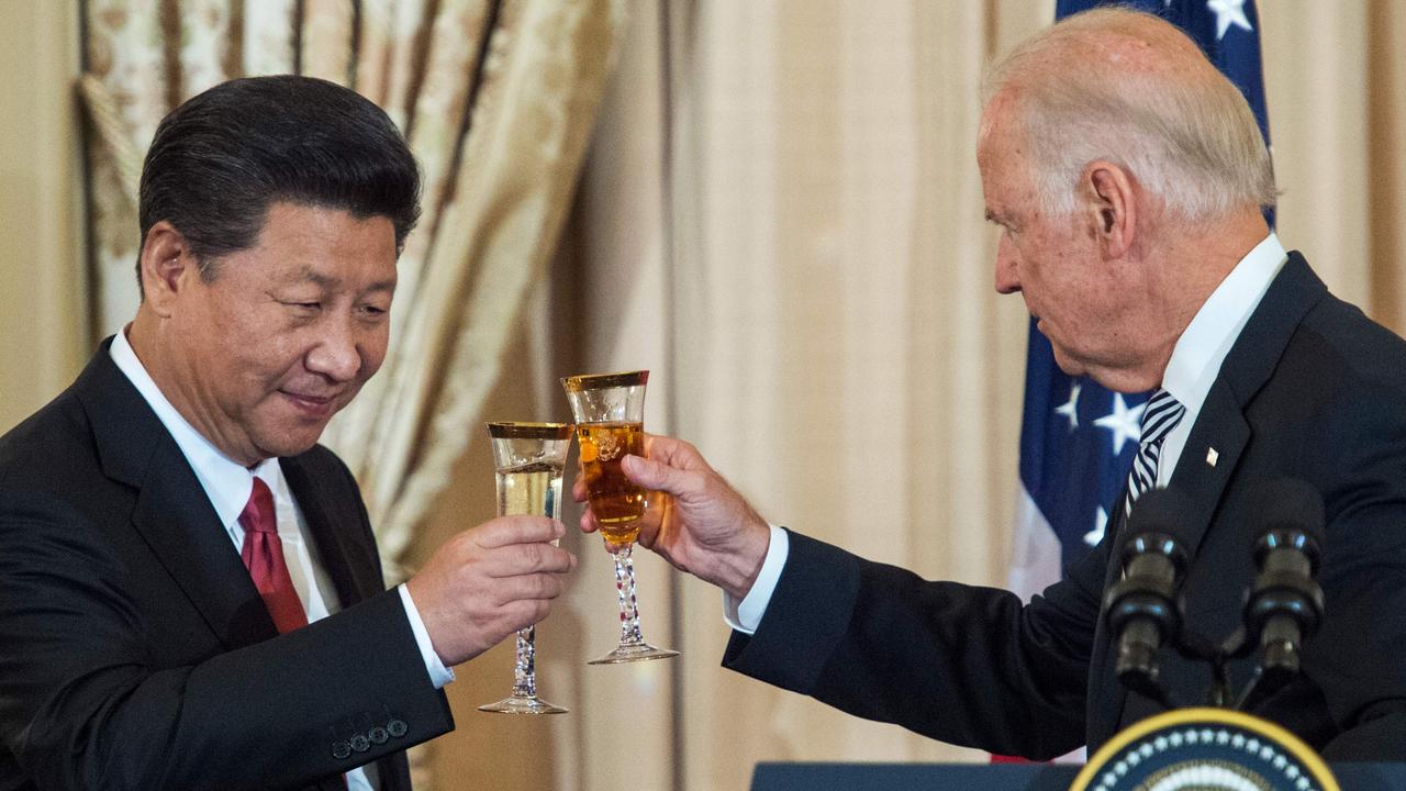 Then US Vice President Joe Biden and Chinese President Xi in less turbulent times in 2015. Picture: Paul J. RICHARDS / AFP.