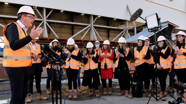 Premier Daniel Andrews faced a media interrogation. Picture: NCA NewsWire / Andrew Henshaw