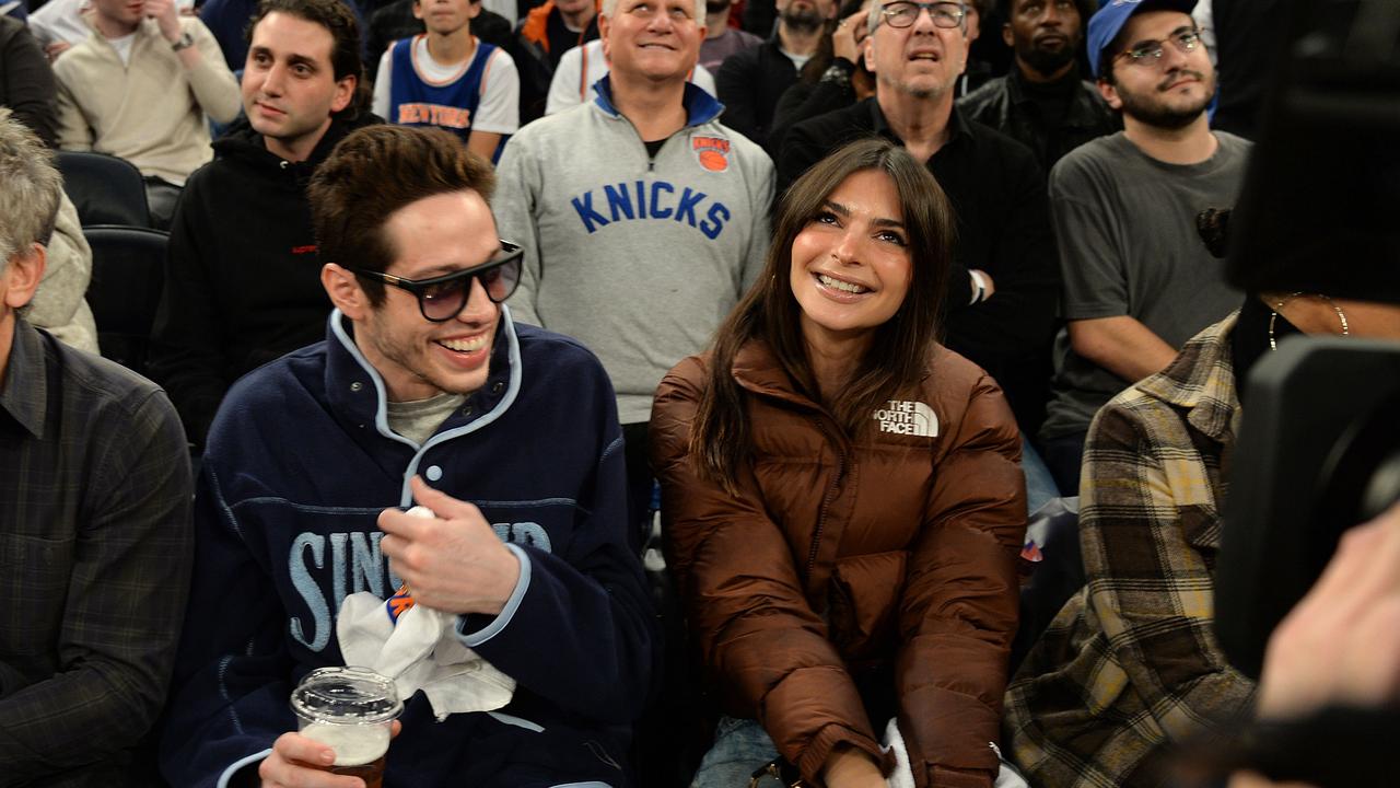 Pete Davidson and Emily Ratajkowski at a Knicks game last month. Picture: Michael Simon/Shutterstock/Media Mode