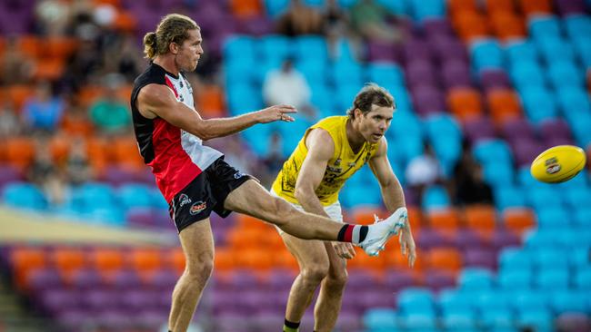 Jed Anderson as Southern Districts took on the Nightcliff Tigers in the 2024-25 NTFL men's semi-final. Picture: Pema Tamang Pakhrin