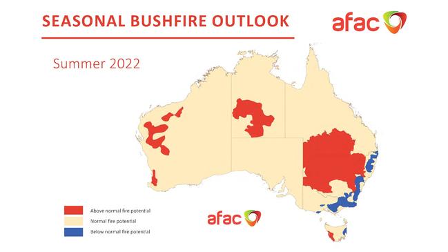 The bushfire outlook for summer has been released. Picture: AFAC