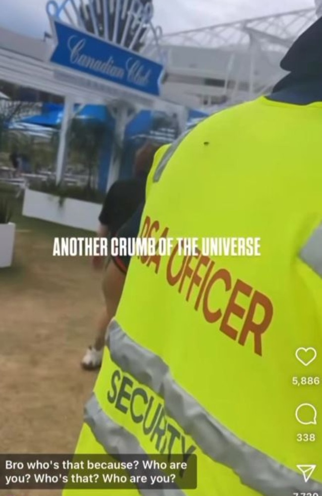 A clip of the moment a man approached Chatfield while she was working at the Australian Open. Picture: Instagram/Abbie Chatfield