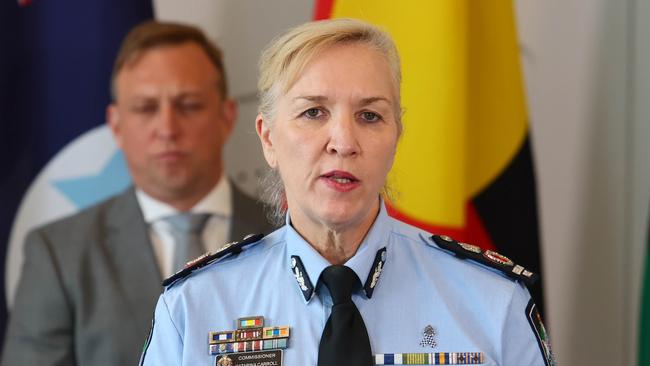 Queensland Police Commissioner Katarina Carroll addressed the shooting at a press conference in Brisbane. Picture: NCA NewsWire/Tertius Pickard