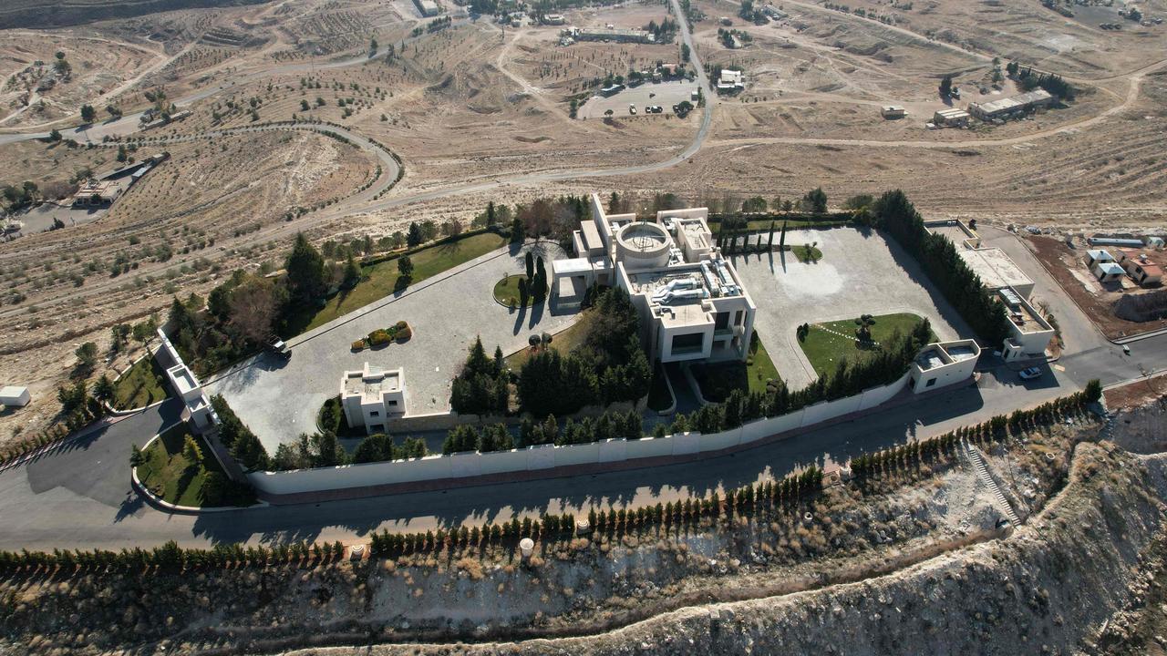 This aerial photo shows the main offices of Maher al-Assad on a hill near Damascus on January 21, 2025. After fleeing Syria, many treasures were left scattered, indicating the chaos of his escape. Picture: Bakr ALKASEM / AFP