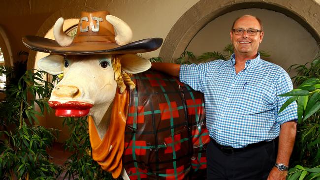 Richard Cavill with one of his cows. Picture: David Clark