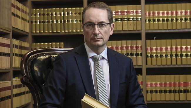 Dr Chris Bleby, who is currently South Australia’s Solicitor General, will join the new Court of Appeal next year and in the interim sit on the bench of the Supreme Court. Picture: Roy Van Der Vegt