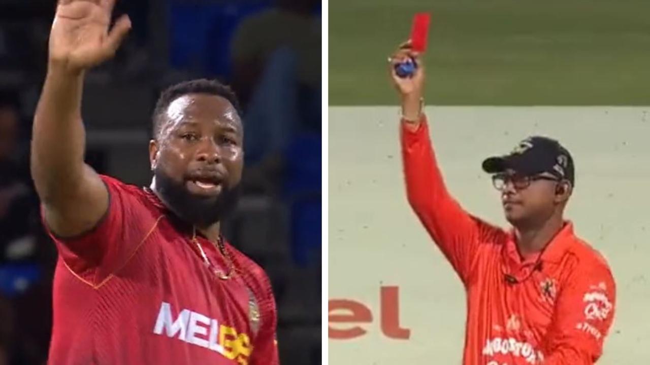 Bizarre scenes as cricket’s first red card shown in Caribbean Premier League