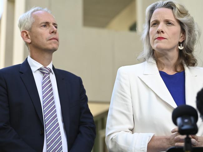 Andrew Giles refused to come out and explain his legislationand Clare O’Neil radiated a guilty cluelessness. Picture: Martin Ollman