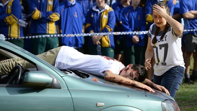 The Rocky Horror Road Show shows students a life-like depiction of a traffic crash.