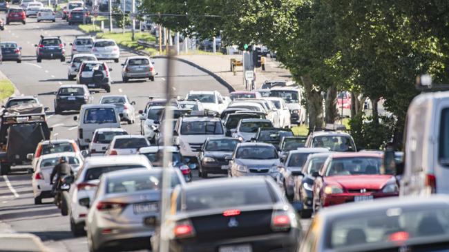 Hoddle St is notorious for backed-up traffic. Picture: Jason Edwards