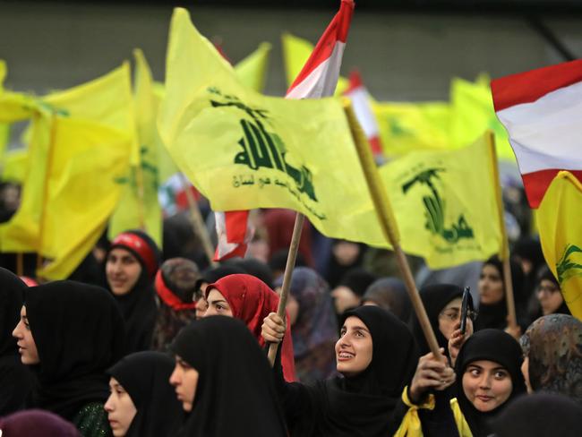 Hezbollah supporters at an event in Beirut in 2018. Picture: AFP