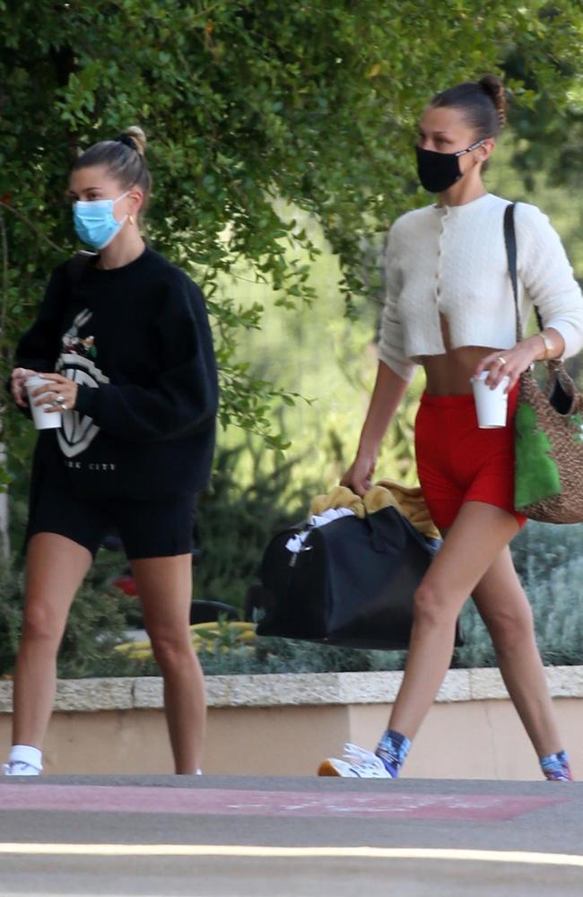 Hailey Bieber Head Home from Sardinia, Italy 06/27/2020.