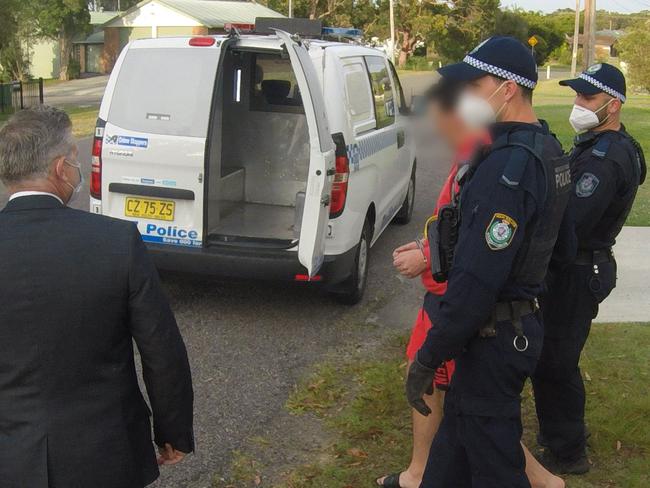 29-year old man arrested at Lake Munmorah at 7am today over the alleged murder of Warwick Hunter. Picture: NSW Police