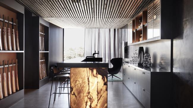 David Warner’s man cave, designed by architect Rolf Ockert. Picture: Prue Ruscoe