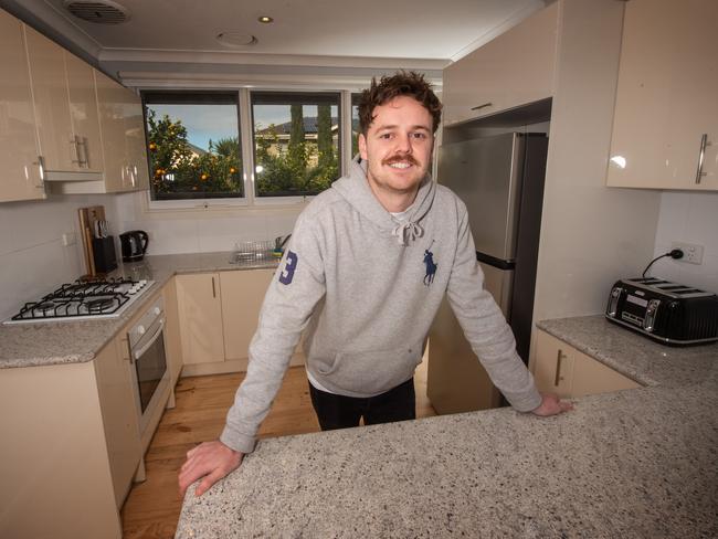 Michael Farrant, 25, bought his home with the help of the First Home Loan Deposit Scheme. Picture: Tony Gough