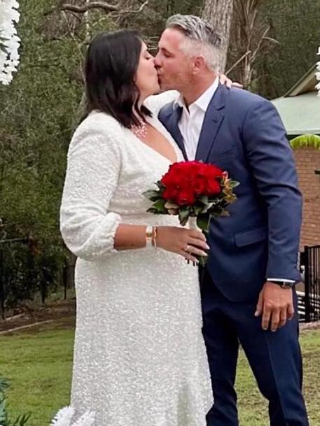 Corey and Margaux Parker renewed their wedding vows with the help of their children along with family and friends Picture Instagram
