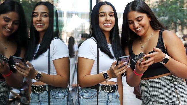 Anmol Bhathal and Sheena Sangha say the social media algorithms in their lives are the new normal. Picture: Tim Hunter