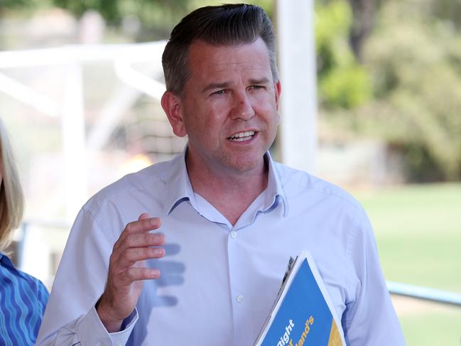 Deputy Opposition leader Jarrod Bleijie during a media conference at Pine Rivers Football Club. Picture: Liam Kidston.