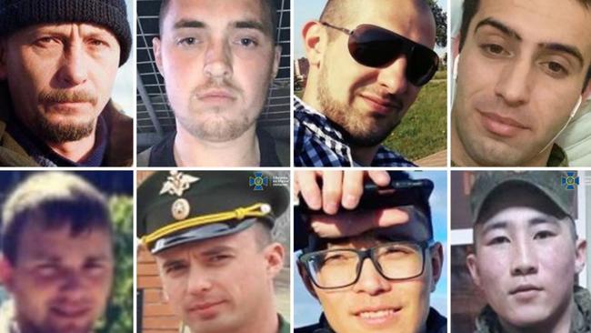 A brutal gang known as the “Monsters of Motyzhyn” who are accused of forcing a mum to watch as they shot dead her son and torturing civilians have been officially identified. Picture: Security Service of Ukraine