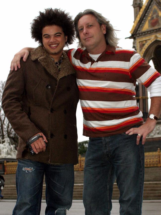 Guy Sebastian with judge Ian ‘Dicko’ Dickson in London after his win. Picture: Tim Anderson