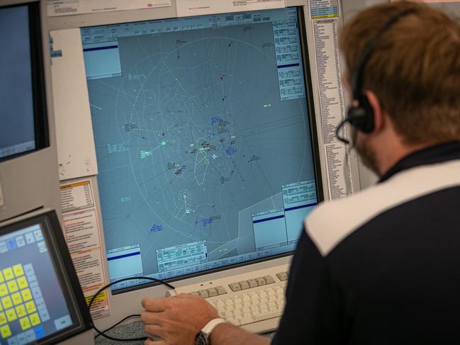 Behind the scenes at The Air Traffic Services Centre, where controllers are looking after aircraft cruising in airspace. Picture: Julian Andrews