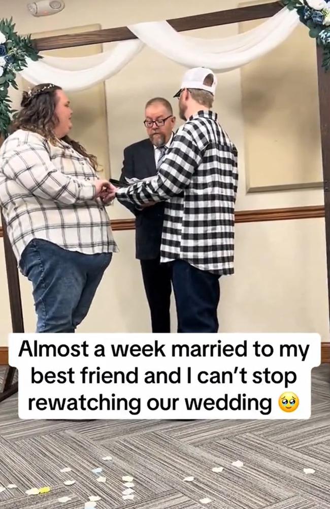 A woman has been brutally trolled for her budget wedding. Picture: Kennedy News