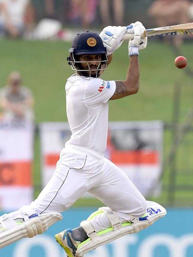 Silva in action for Sri Lanka. (Photo by ISHARA S. KODIKARA / AFP)