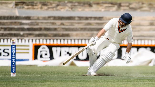 Mark Cosgrove moving between the wickets during Northern Districts’ match against Prospect at Prospect Oval. Picture: AAP/Morgan Sette