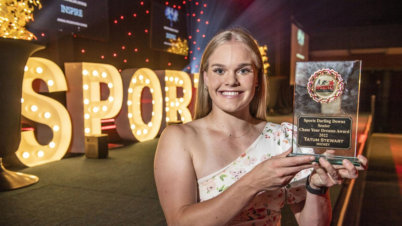 Senior Chase Your Dream Award winner Tatum Stewart. Sports Darling Downs Sports Stars of the Year dinner. Saturday, February 11, 2023. Picture: Nev Madsen.