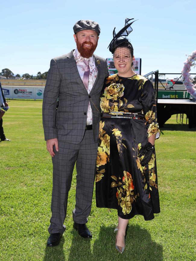 BAIRNSDALE, AUSTRALIA – MARCH 22 2024 Glenn and Jess Odgers attend the Bairnsdale Cup race day. Picture: Brendan Beckett