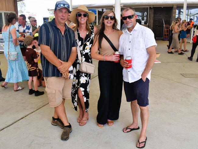 Andy Perdon, Tracey Cross, Christina Randord and Braden Ranford having an action-packed day at the Ladbrokes Stony Creek Cup on Sunday, March 09, 2025. Picture: Jack Colantuono