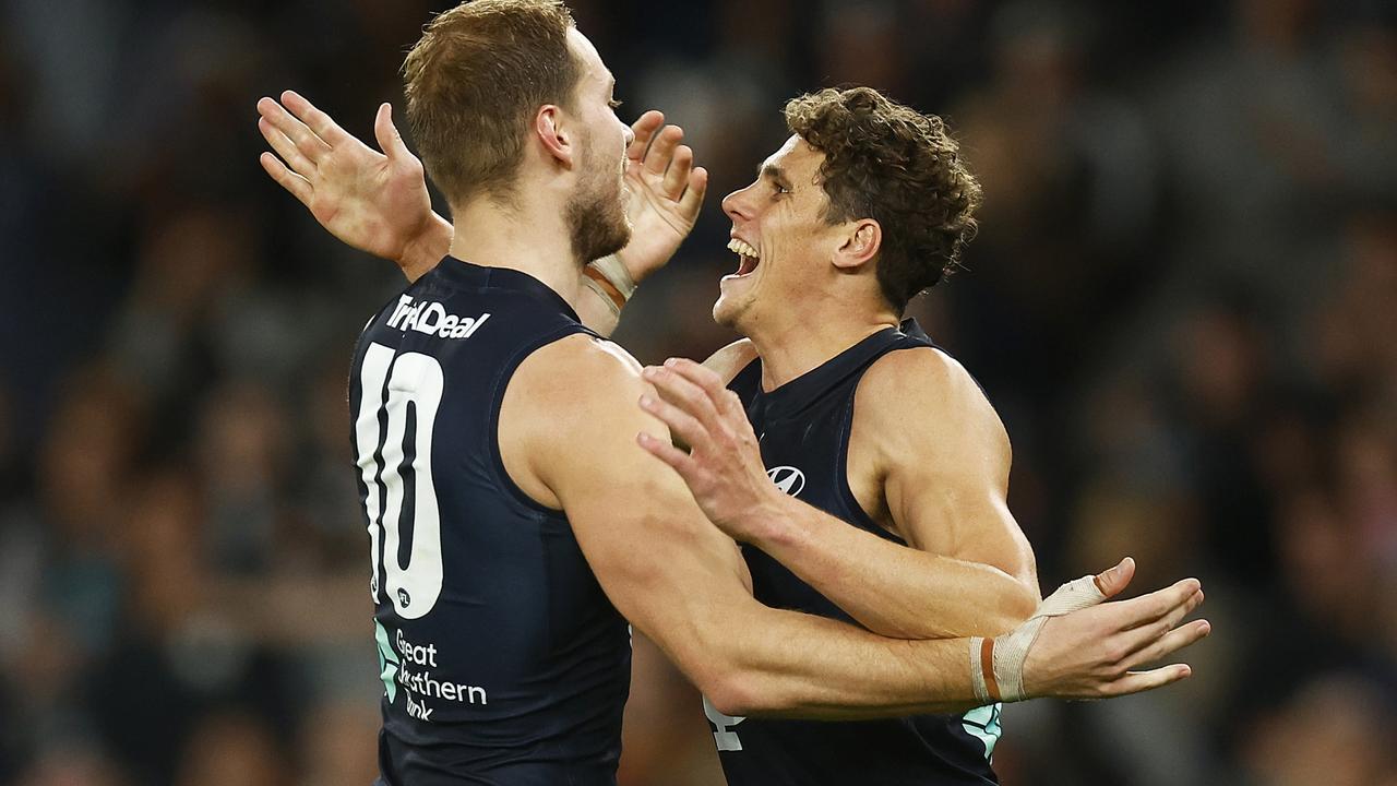 Charlie Curnow and Harry McKay have been in superb form for the Blues before the latter’s knee injury.
