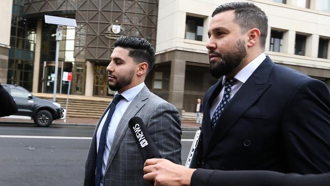 Solicitors Gazi Abbas (L) and Fadi Abbas (R) at Parramatta Bail Court after schoolteacher Monica Young first faced the magistrate. Photo: NCA Newswire/ Gaye Gerard