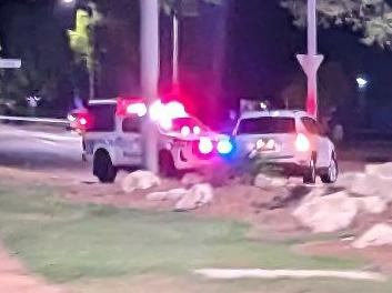 NT Police are investigating the hit and run death of a male pedestrian in Nightcliff. About five cars blockaded Progress Dr while a crime scene was in place. Picture: Katie Hall