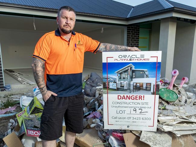 Dale Liston at his Logan Reserve home under construction with Oracle Platinum Homes, Friday, August 26, 2022 - Picture: Richard Walker