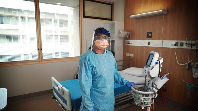 Doctor Kavita Varshney in personal protective equipment. Picture: John Feder