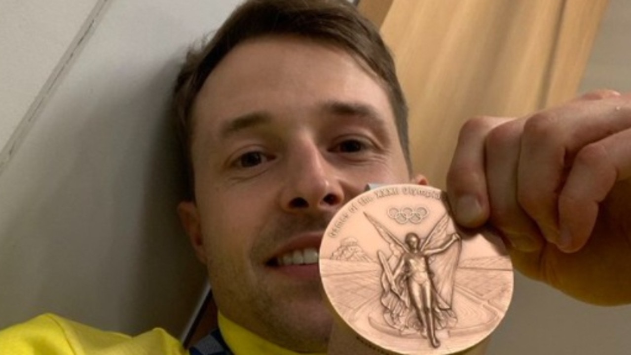 Sobey with his medal before it was stolen. Image: Instagram
