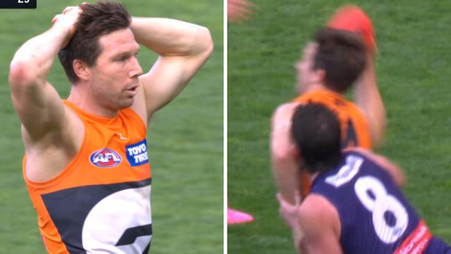 Toby Greene was 'harshly' penalised for holding the ball.