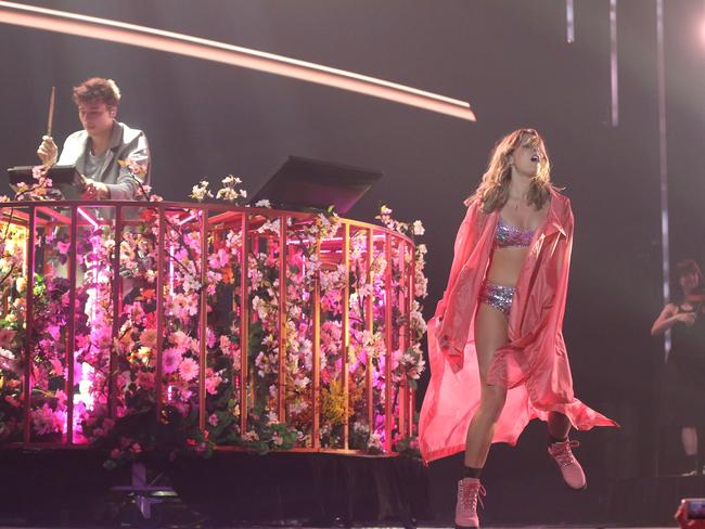 Flume performs Never Be Like You featuring Kai, on stage during the 30th Annual ARIA Awards. Picture: Getty