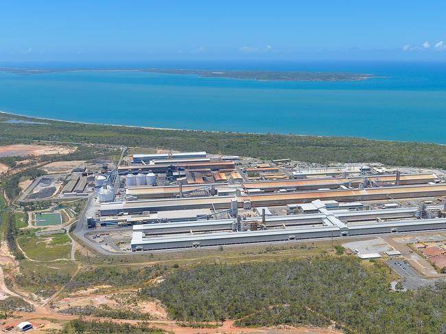 Boyne Smelters Ltd, the aluminium smelter on Boyne Island, as seen from an aerial taken December 2014.Photo Mike Richards / The Observer