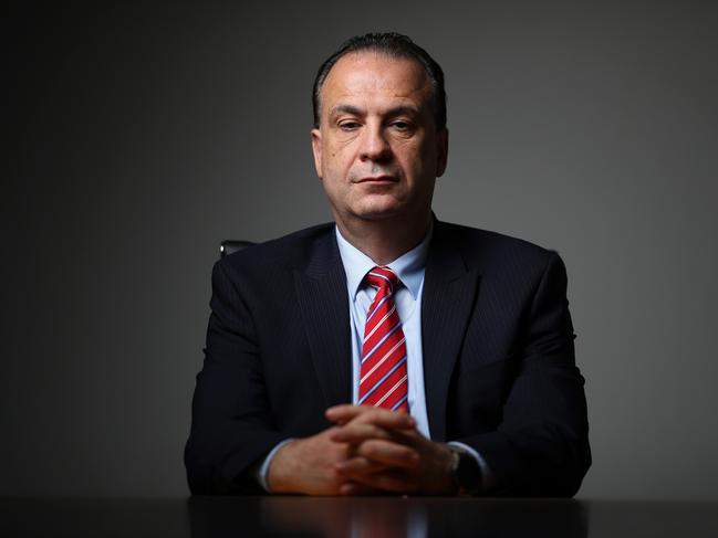 Racing NSW CEO Peter V'landys pictured in their Sydney office boardroom. Picture: Jonathan Ng