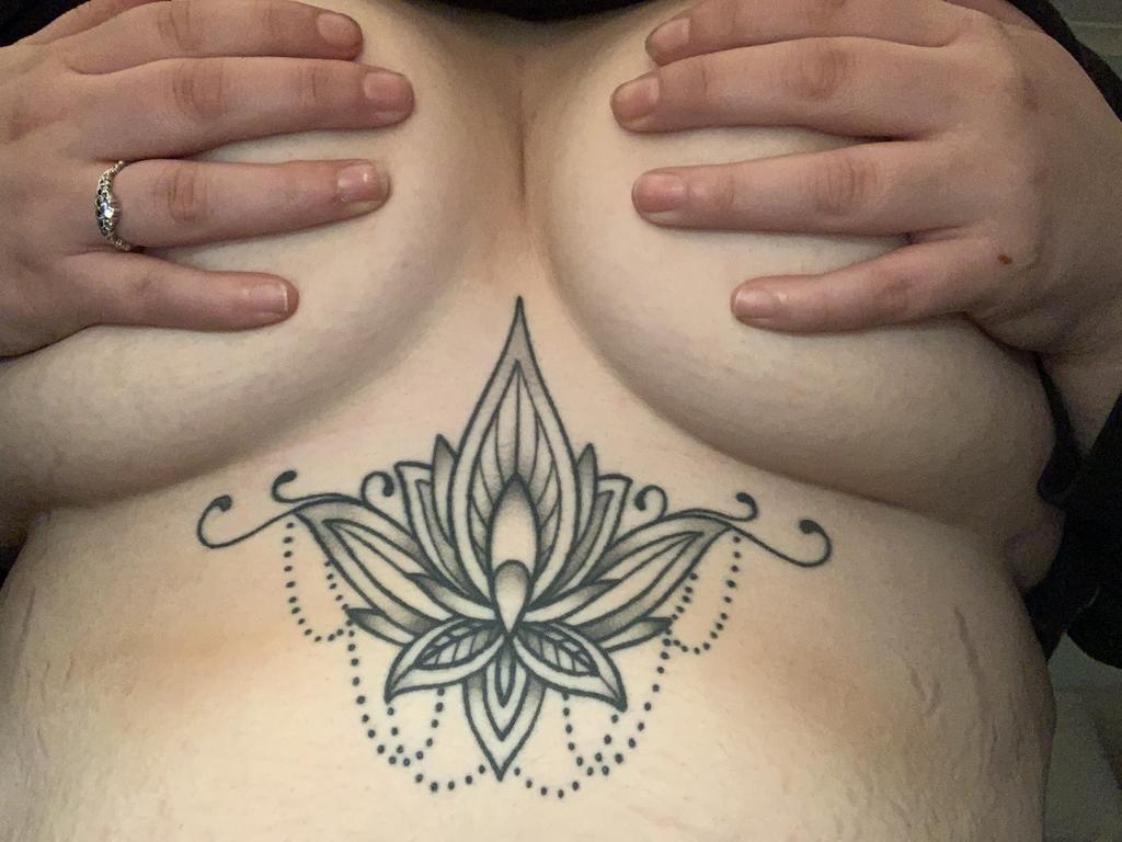 10/08/2017 - Mandala sternum tattoo 2 years old Picture: Me