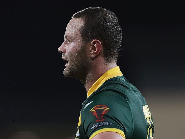 DARWIN, AUSTRALIA - NOVEMBER 17:  Boyd Cordner of Australia looks on during the 2017 Rugby League World Cup Quarter Final match between Australia and Samoa at Darwin Stadium on November 17, 2017 in Darwin, Australia.  (Photo by Mark Metcalfe/Getty Images)