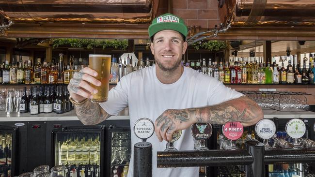 Dane Swan at his newly renovated pub, The Albion at 172 York Street in South Melbourne. Picture: Jason Edwards