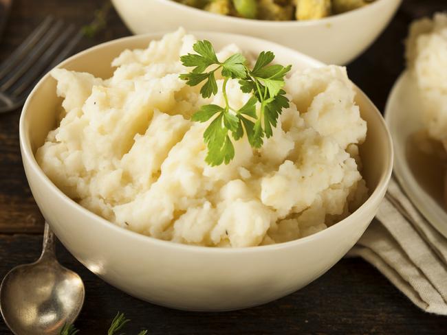 Homemade Creamy Mashed Potatoes in a Bowl