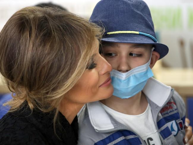 Melania Trump visits the paediatric hospital in Vatican City, Vatican. Picture: Getty