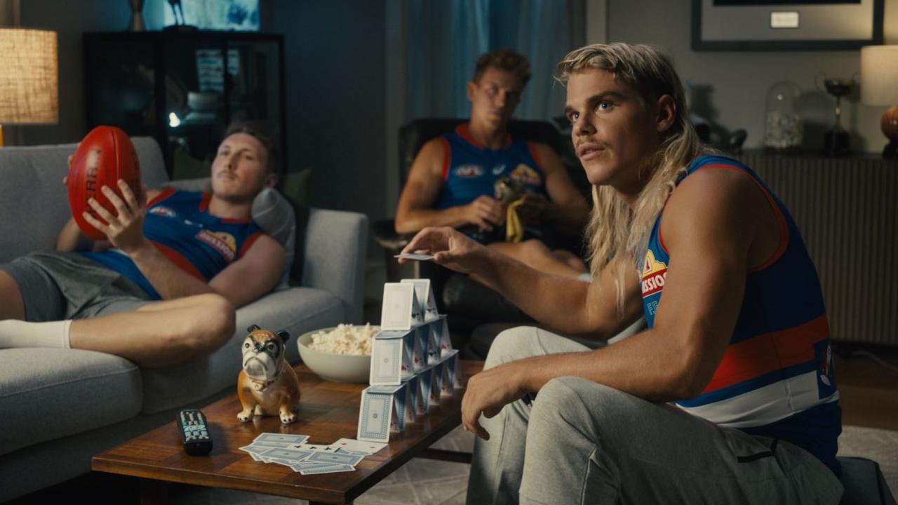 Western Bulldogs star Bailey Smith is part of Kayo's new ad campaign.